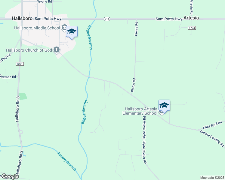 map of restaurants, bars, coffee shops, grocery stores, and more near 842 Giles Byrd Road in Hallsboro