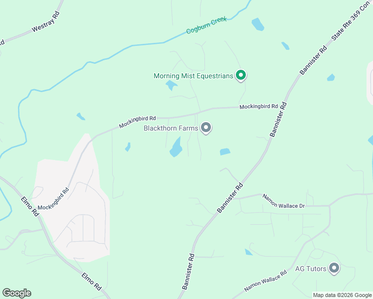 map of restaurants, bars, coffee shops, grocery stores, and more near 6540 Mockingbird Road in Cumming