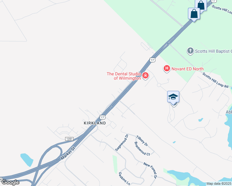 map of restaurants, bars, coffee shops, grocery stores, and more near 8923 Stephens Church Road in Wilmington