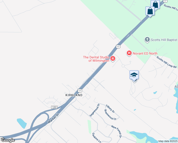 map of restaurants, bars, coffee shops, grocery stores, and more near 8921 Stephens Church Road in Wilmington