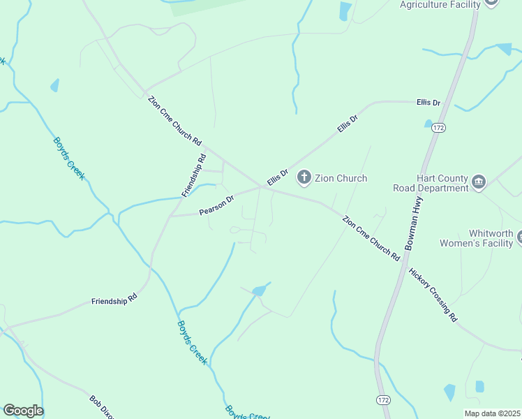 map of restaurants, bars, coffee shops, grocery stores, and more near 71 Evalena Drive in Hartwell