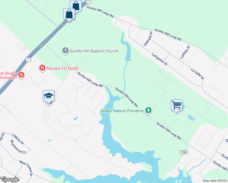 map of restaurants, bars, coffee shops, grocery stores, and more near 668 Scotts Hill Loop Road in Wilmington