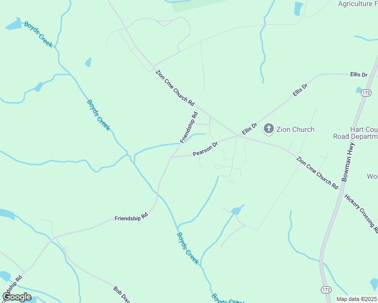 map of restaurants, bars, coffee shops, grocery stores, and more near 240 Pearson Drive in Hartwell