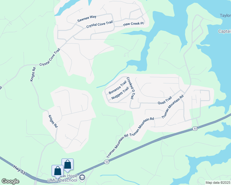 map of restaurants, bars, coffee shops, grocery stores, and more near 6510 Bonanza Trail in Gainesville