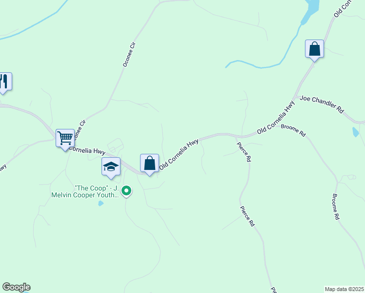 map of restaurants, bars, coffee shops, grocery stores, and more near 2635 Old Cornelia Highway in Gainesville