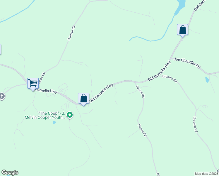 map of restaurants, bars, coffee shops, grocery stores, and more near 2660 Old Cornelia Highway in Gainesville