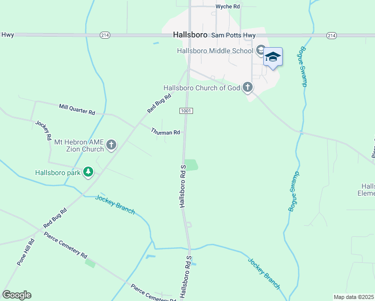 map of restaurants, bars, coffee shops, grocery stores, and more near 1289 Hallsboro Road South in Hallsboro
