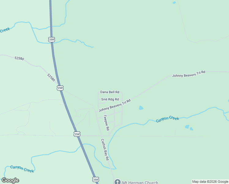 map of restaurants, bars, coffee shops, grocery stores, and more near Dana Bell Road in McCurtain County