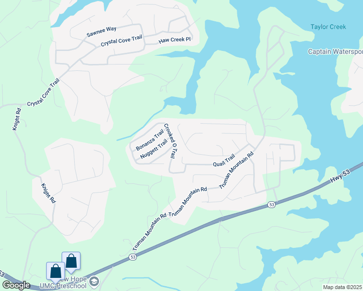 map of restaurants, bars, coffee shops, grocery stores, and more near 6075 Quail Mountain Trail in Gainesville