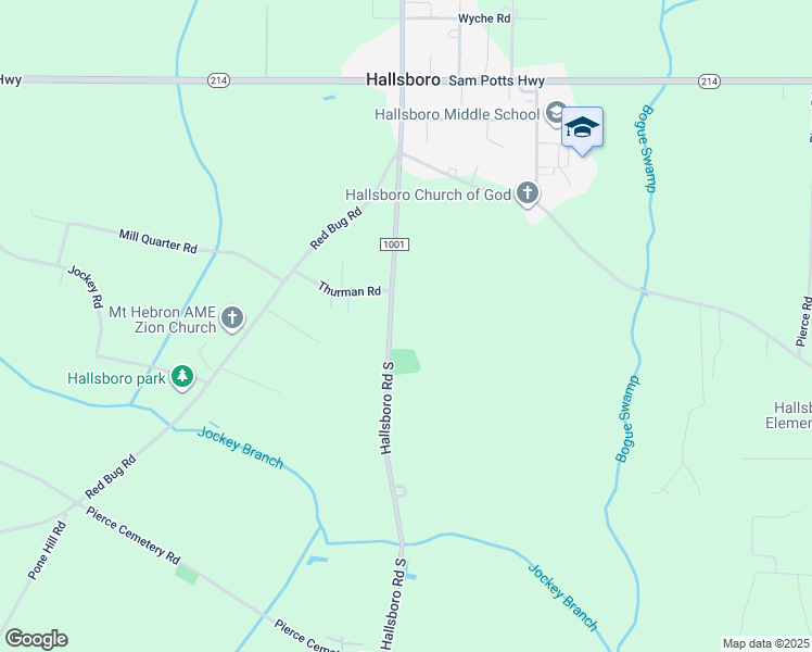 map of restaurants, bars, coffee shops, grocery stores, and more near 1289 Hallsboro Road South in Hallsboro