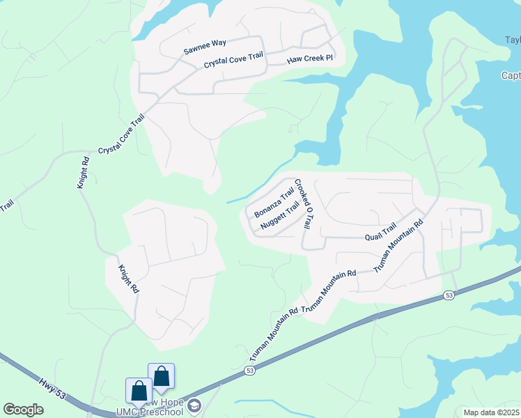 map of restaurants, bars, coffee shops, grocery stores, and more near 6560 Bonanza Trail in Gainesville