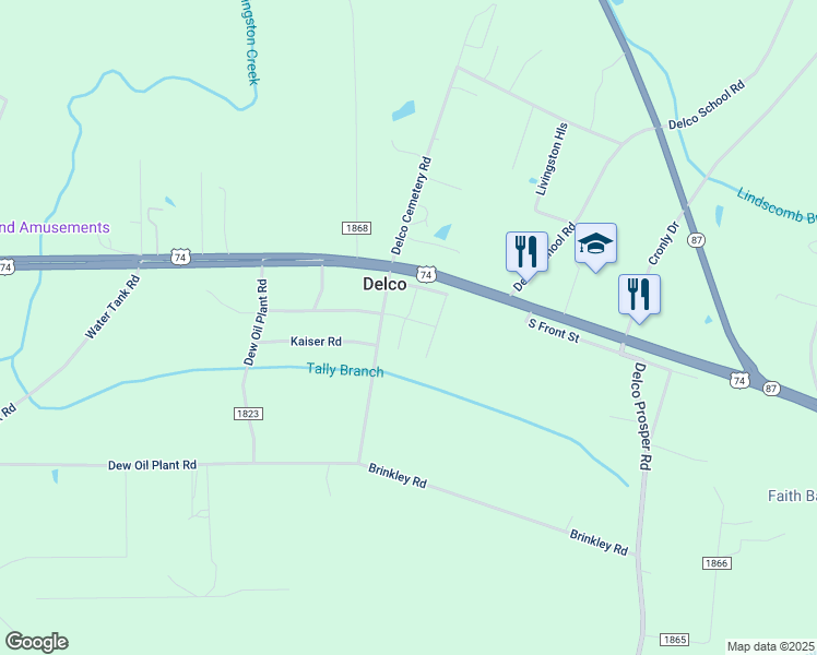 map of restaurants, bars, coffee shops, grocery stores, and more near 66 Burnham Street in Delco