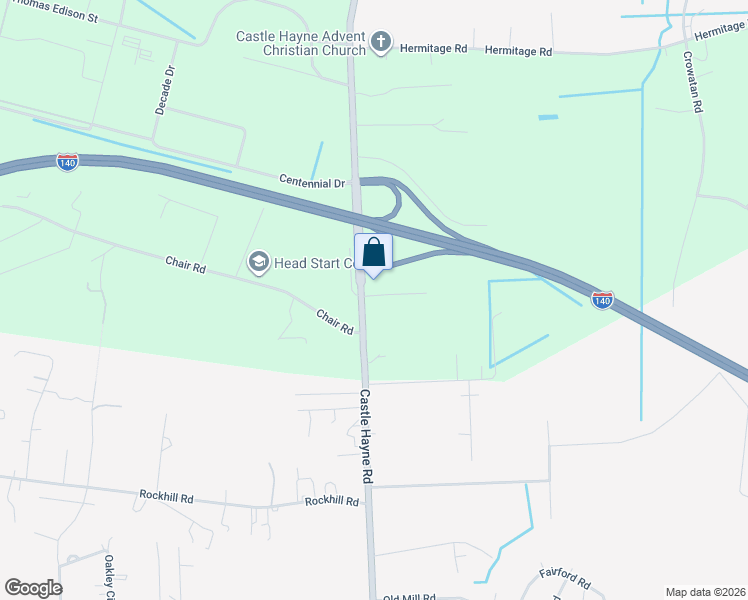 map of restaurants, bars, coffee shops, grocery stores, and more near 3458-3498 Castle Hayne Rd in Castle Hayne