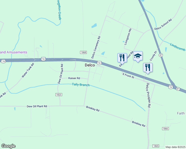 map of restaurants, bars, coffee shops, grocery stores, and more near 88 Hamburg Street in Delco