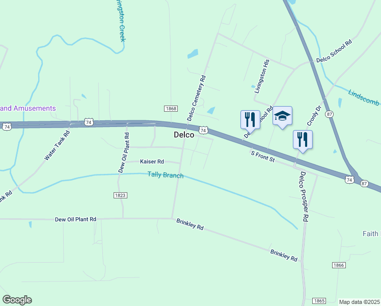 map of restaurants, bars, coffee shops, grocery stores, and more near 88 Hamburg Street in Delco