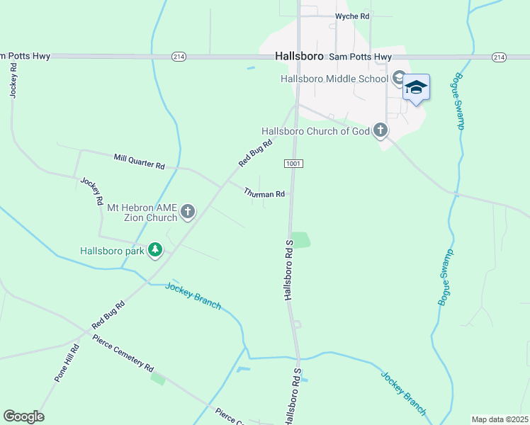 map of restaurants, bars, coffee shops, grocery stores, and more near 99 Thurman Road in Hallsboro