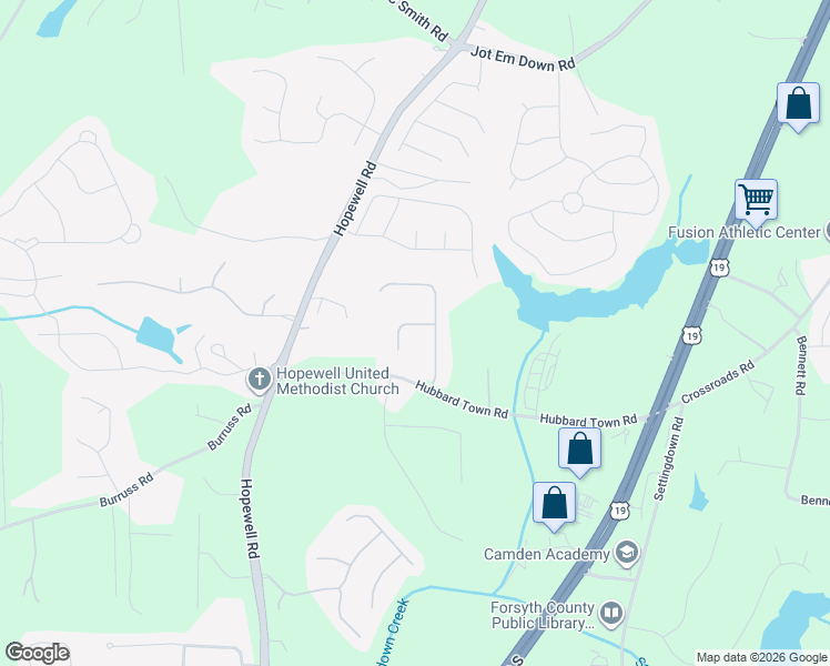 map of restaurants, bars, coffee shops, grocery stores, and more near 5885 Birch Ridge Trail in Cumming