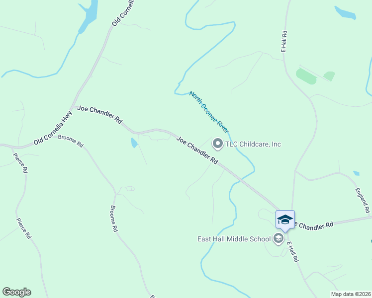 map of restaurants, bars, coffee shops, grocery stores, and more near 3066 Joe Chandler Road in Gainesville