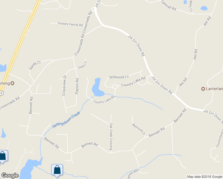 map of restaurants, bars, coffee shops, grocery stores, and more near 6370 Stillwood Lane in Cumming