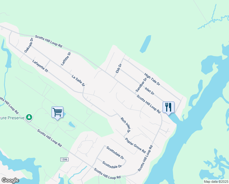 map of restaurants, bars, coffee shops, grocery stores, and more near 132 Coppers Trail in Wilmington