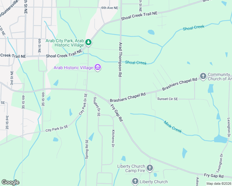 map of restaurants, bars, coffee shops, grocery stores, and more near 41 Arad Thompson Road in Arab