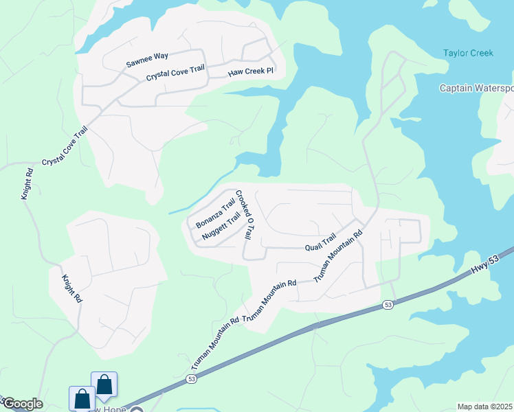 map of restaurants, bars, coffee shops, grocery stores, and more near 6075 Quail Mountain Trail in Gainesville
