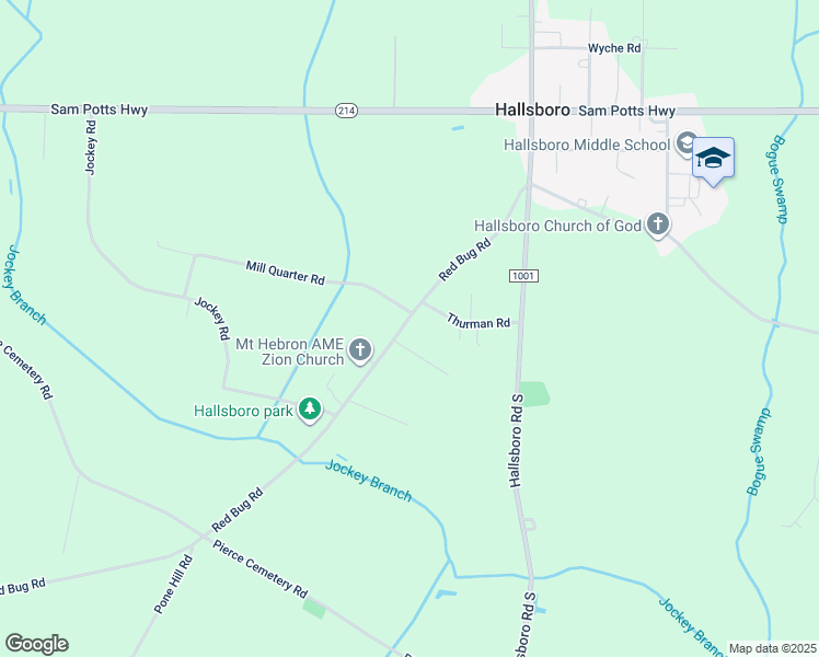map of restaurants, bars, coffee shops, grocery stores, and more near 437 Red Bug Road in Hallsboro