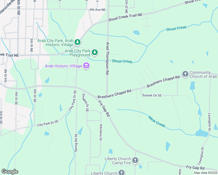 map of restaurants, bars, coffee shops, grocery stores, and more near 38 Arad Thompson Road in Arab