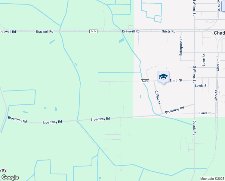 map of restaurants, bars, coffee shops, grocery stores, and more near 103 DC McCoy Lane in Chadbourn