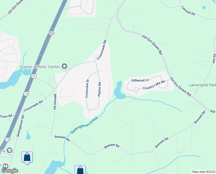 map of restaurants, bars, coffee shops, grocery stores, and more near 6645 Country Lake Road in Cumming