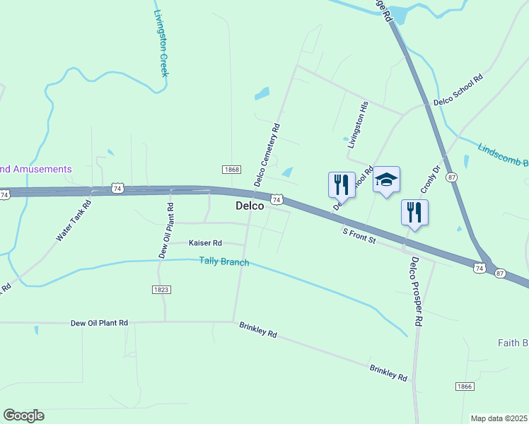 map of restaurants, bars, coffee shops, grocery stores, and more near 48 South Front Street in Delco