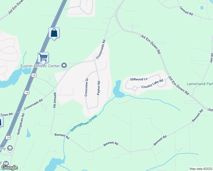 map of restaurants, bars, coffee shops, grocery stores, and more near 6645 Country Lake Road in Cumming