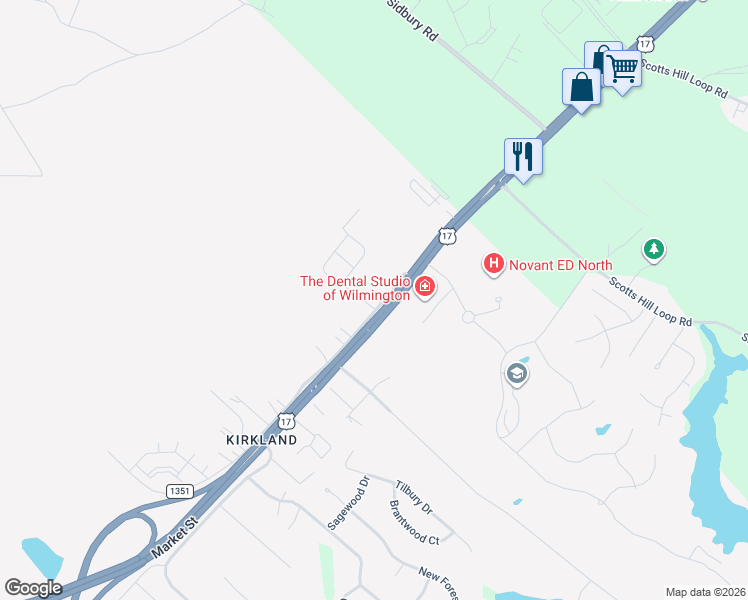 map of restaurants, bars, coffee shops, grocery stores, and more near 8973 Stephens Church Road in Wilmington