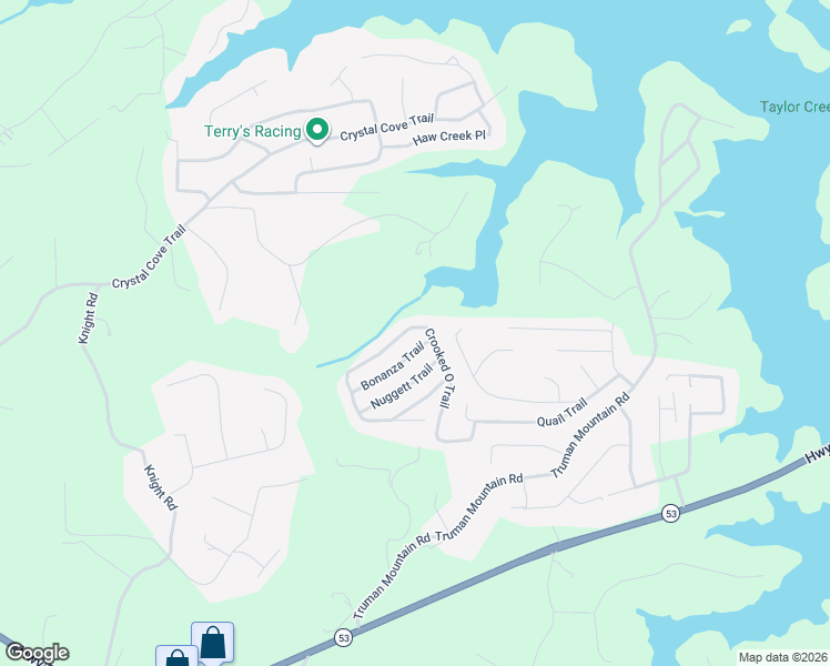 map of restaurants, bars, coffee shops, grocery stores, and more near 6505 Crooked O Trail in Gainesville