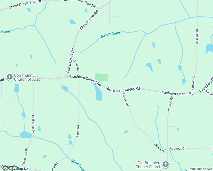 map of restaurants, bars, coffee shops, grocery stores, and more near 2739 Brashiers Chapel Road in Arab