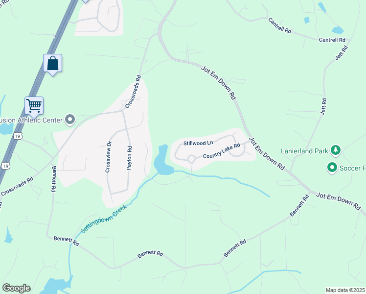 map of restaurants, bars, coffee shops, grocery stores, and more near 6235 Stillwood Lane in Cumming