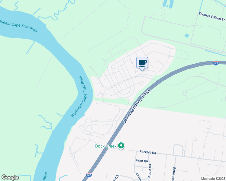 map of restaurants, bars, coffee shops, grocery stores, and more near 204 Cornubia Drive in Castle Hayne