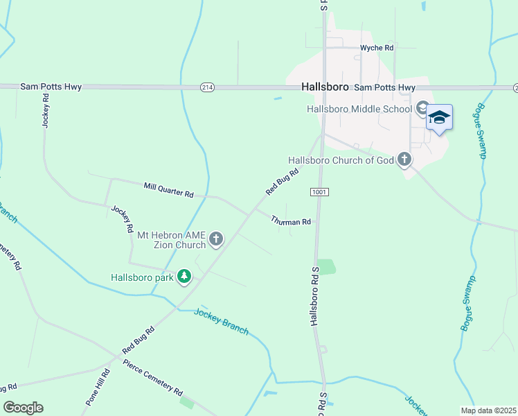 map of restaurants, bars, coffee shops, grocery stores, and more near 355 Red Bug Road in Hallsboro