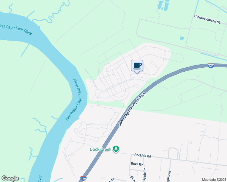 map of restaurants, bars, coffee shops, grocery stores, and more near 3562 Chicora Drive in Castle Hayne