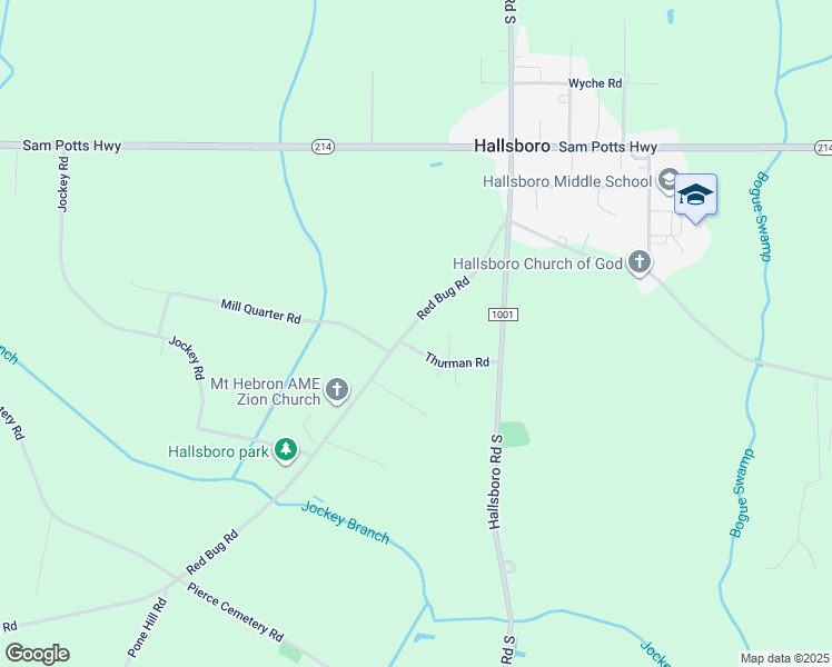 map of restaurants, bars, coffee shops, grocery stores, and more near 355 Red Bug Road in Hallsboro