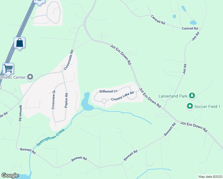 map of restaurants, bars, coffee shops, grocery stores, and more near 6140 Stillwood Lane in Cumming