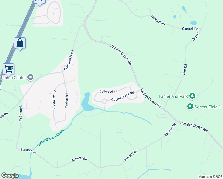 map of restaurants, bars, coffee shops, grocery stores, and more near 6140 Stillwood Lane in Cumming