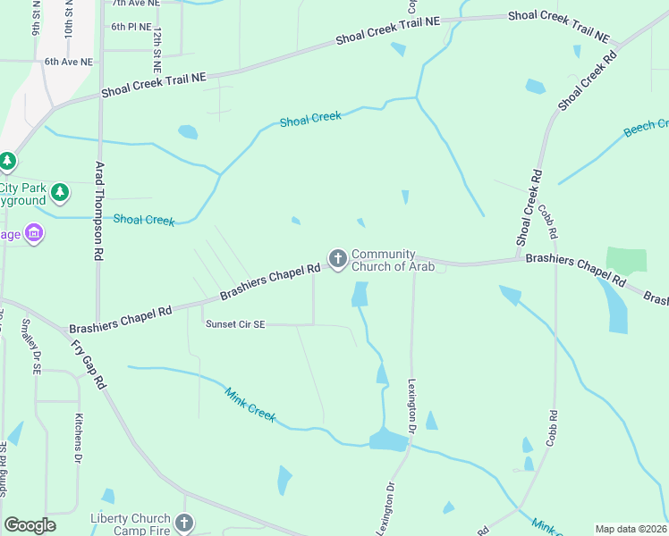 map of restaurants, bars, coffee shops, grocery stores, and more near 1547 Brashiers Chapel Road in Arab