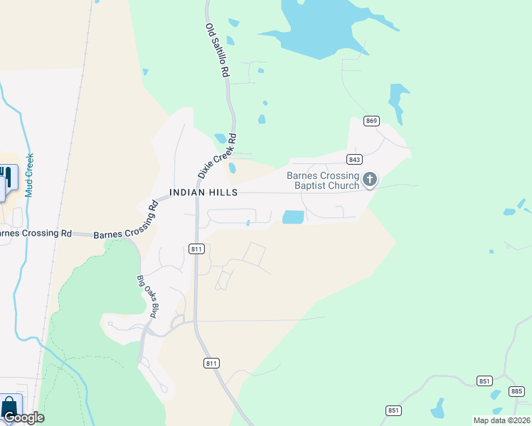map of restaurants, bars, coffee shops, grocery stores, and more near 389-415 East Barnes Crossing Road in Saltillo
