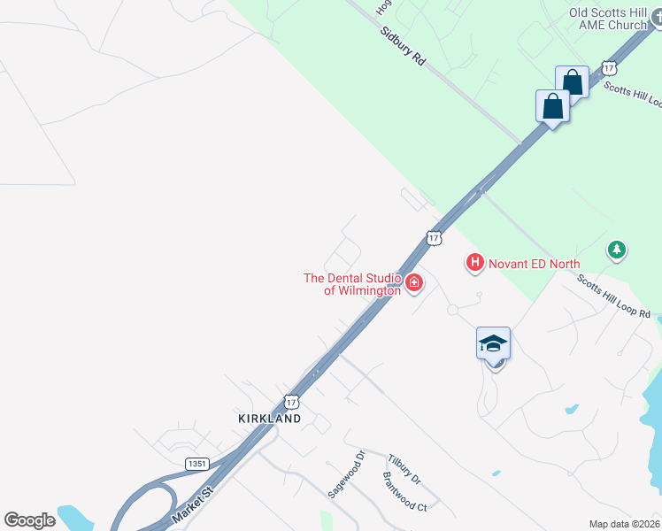 map of restaurants, bars, coffee shops, grocery stores, and more near 8971 Stephens Church Road in Wilmington