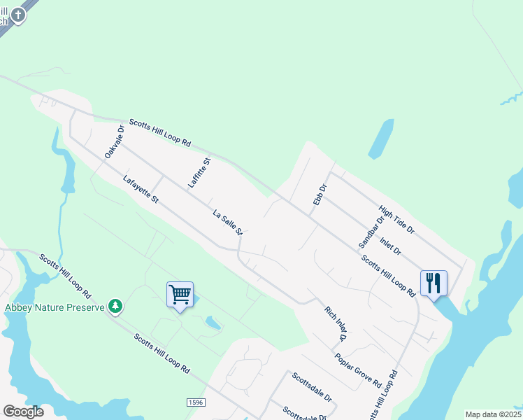 map of restaurants, bars, coffee shops, grocery stores, and more near 88 Vella Lane in Wilmington