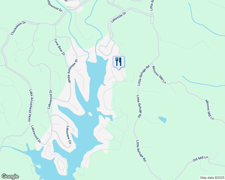 map of restaurants, bars, coffee shops, grocery stores, and more near 285 Hillside Drive in Waleska