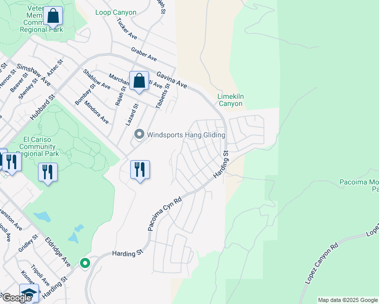 map of restaurants, bars, coffee shops, grocery stores, and more near 13691 Gavina Avenue in Los Angeles
