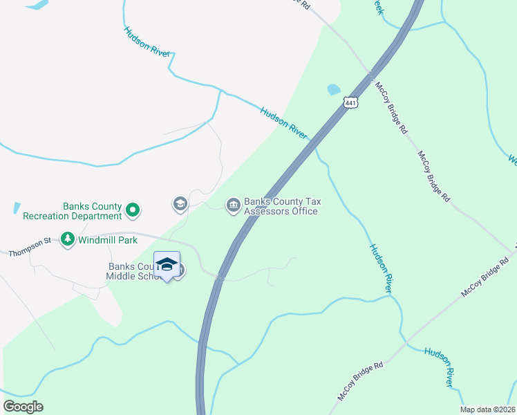 map of restaurants, bars, coffee shops, grocery stores, and more near US-441 South in Homer