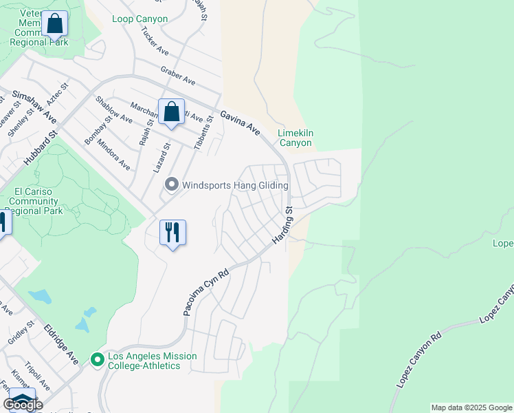 map of restaurants, bars, coffee shops, grocery stores, and more near 13691 Gavina Avenue in Los Angeles